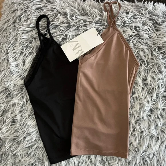 Two Zara cropped camisoles size Small NWT (0205) - Picture 5 of 5